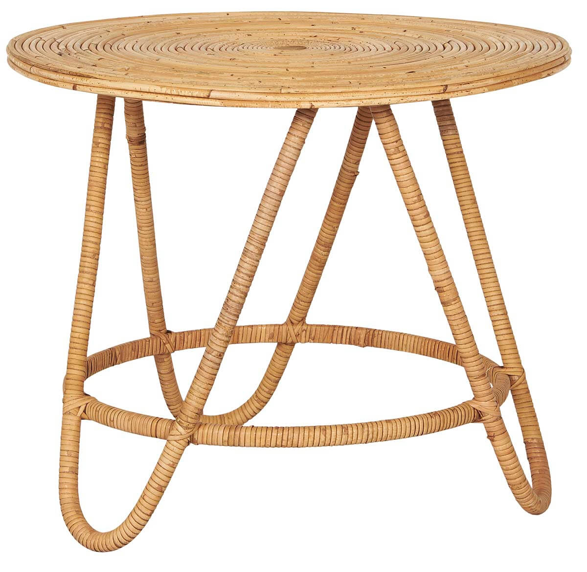 Stolik rattanowy okrągły Ib Laursen, 51 cm