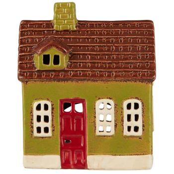 Latarenka domek na tealight My Home Town dormer window red door Ib Laursen  