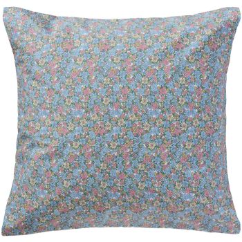 Poszewka bawełniana na poduszkę w/blue, light pink and yellow flowers Ib laursen, 60x60 cm