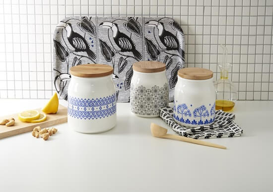 Pojemniki kuchenne z kostnej porcelany